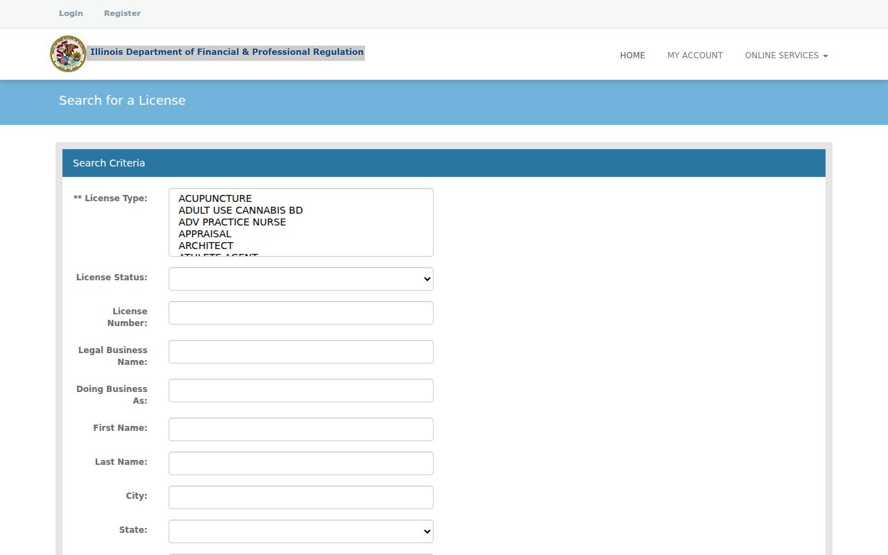 Northbrook residents directory Illinois professional license lookup