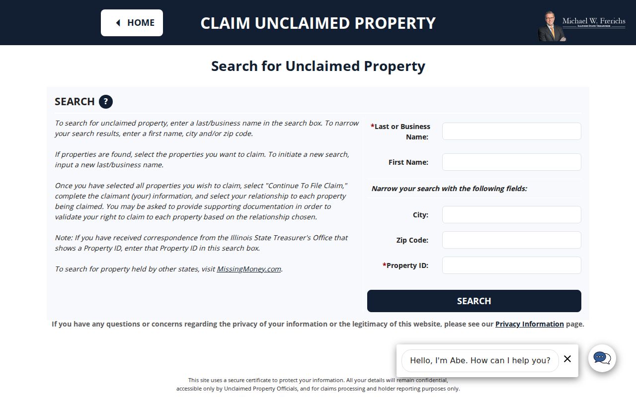 Northbrook resident lookup through Illinois I-CASH